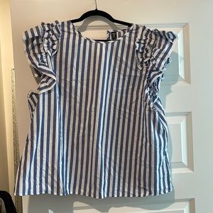 Striped blue and white blouse